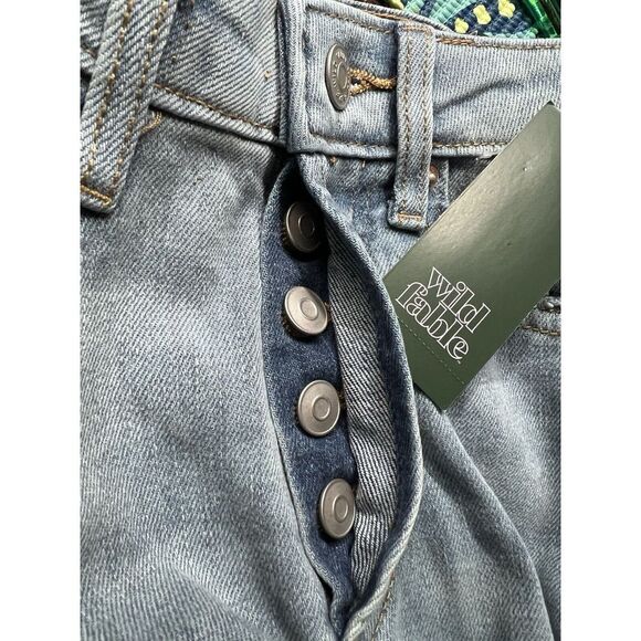 NWT Wild Fable Women's Sz 00 Super High Rise Distressed Straight Jeans Buttonfly - Picture 9 of 9